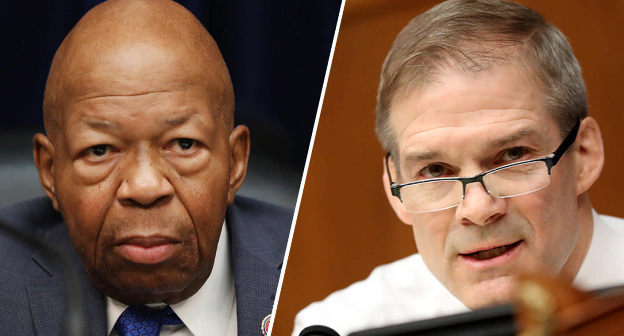 Rep. Elijah Cummings and Rep. Jim Jordan. (Photos: Andrew Harrer/Bloomberg via Getty Images)