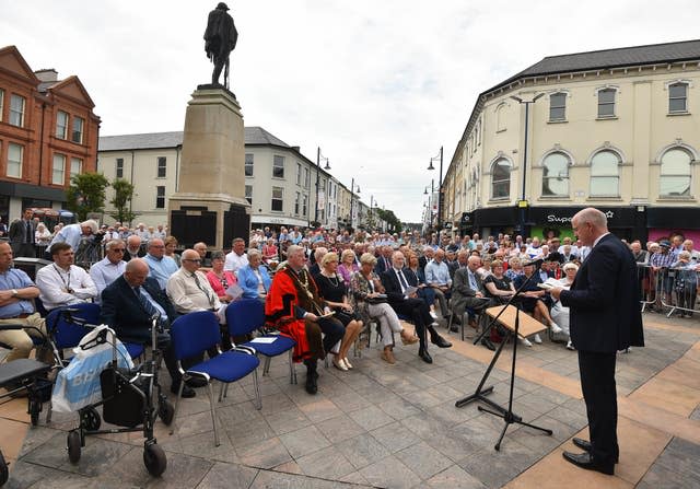 People at the unveiling of the new memorial