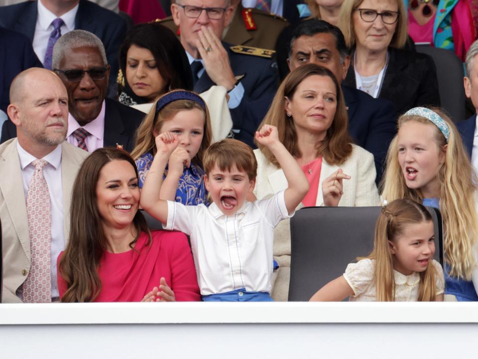 Kate Middleton, Prince Louis, and Princess Charlotte in June.