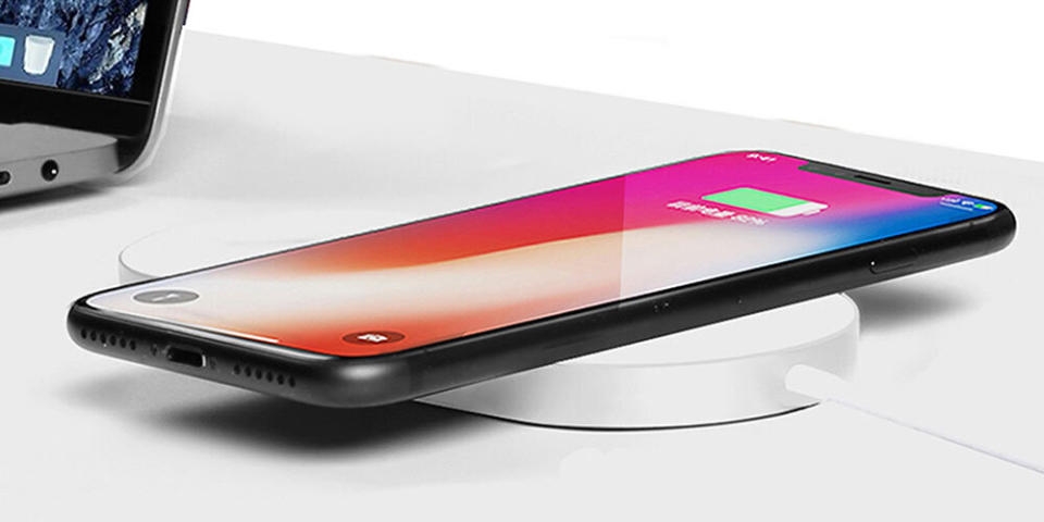This compatible charging pad can charge your new iPhone 11 and your Apple Watch wirelessly and simultaneously. (Photo: HuffPost x StackCommerce)
