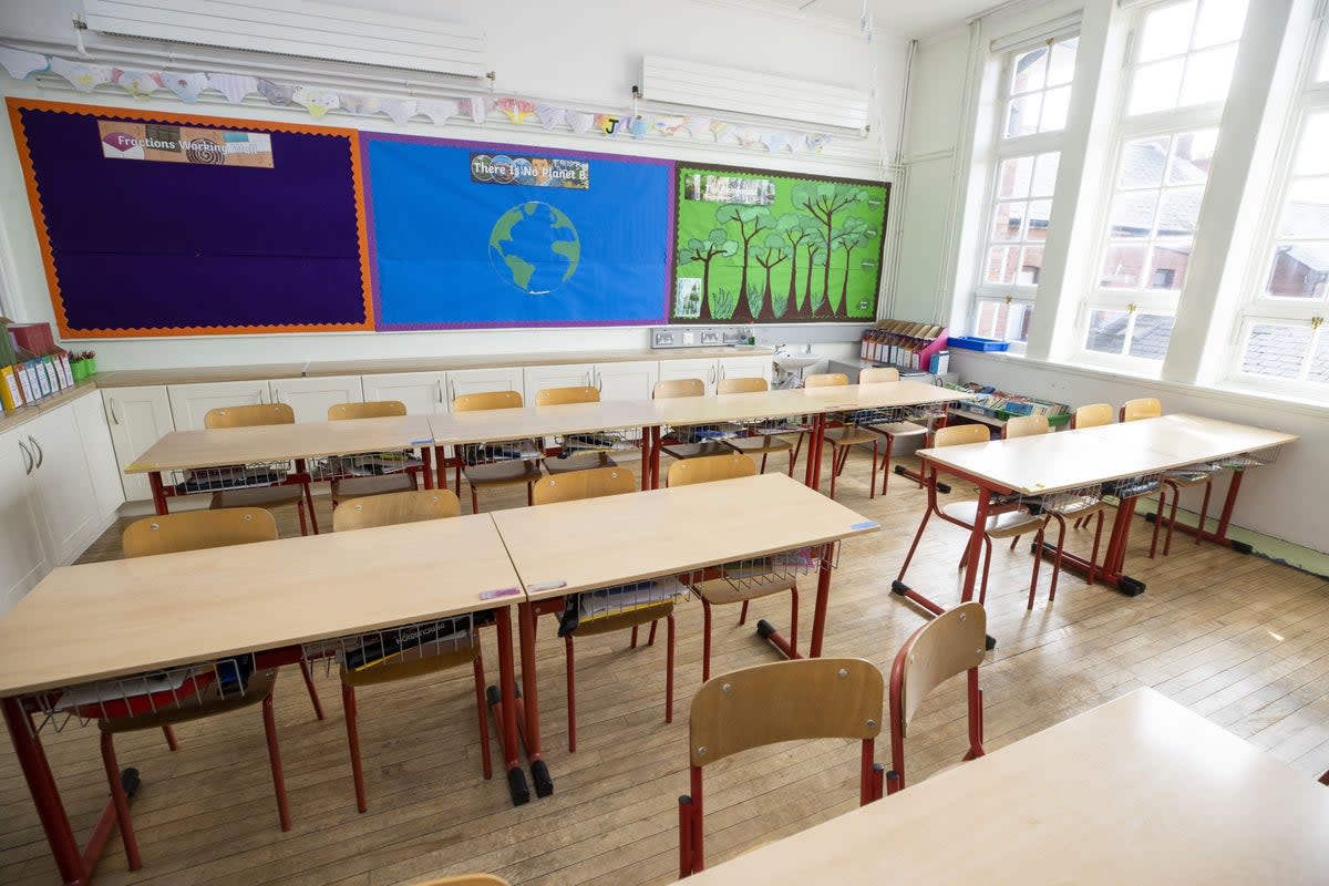 An empty classroom (stock photo) (PA Wire)