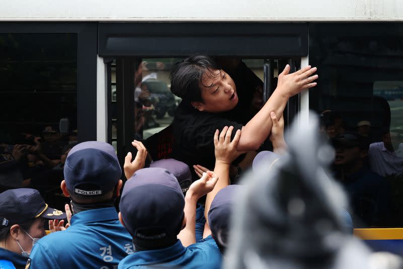 South Korea police detain university students seeking to enter Japan embassy