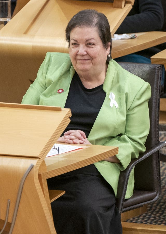 Scottish Labour Party deputy leader Dame Jackie Baillie pictured in the Scottish Parliament