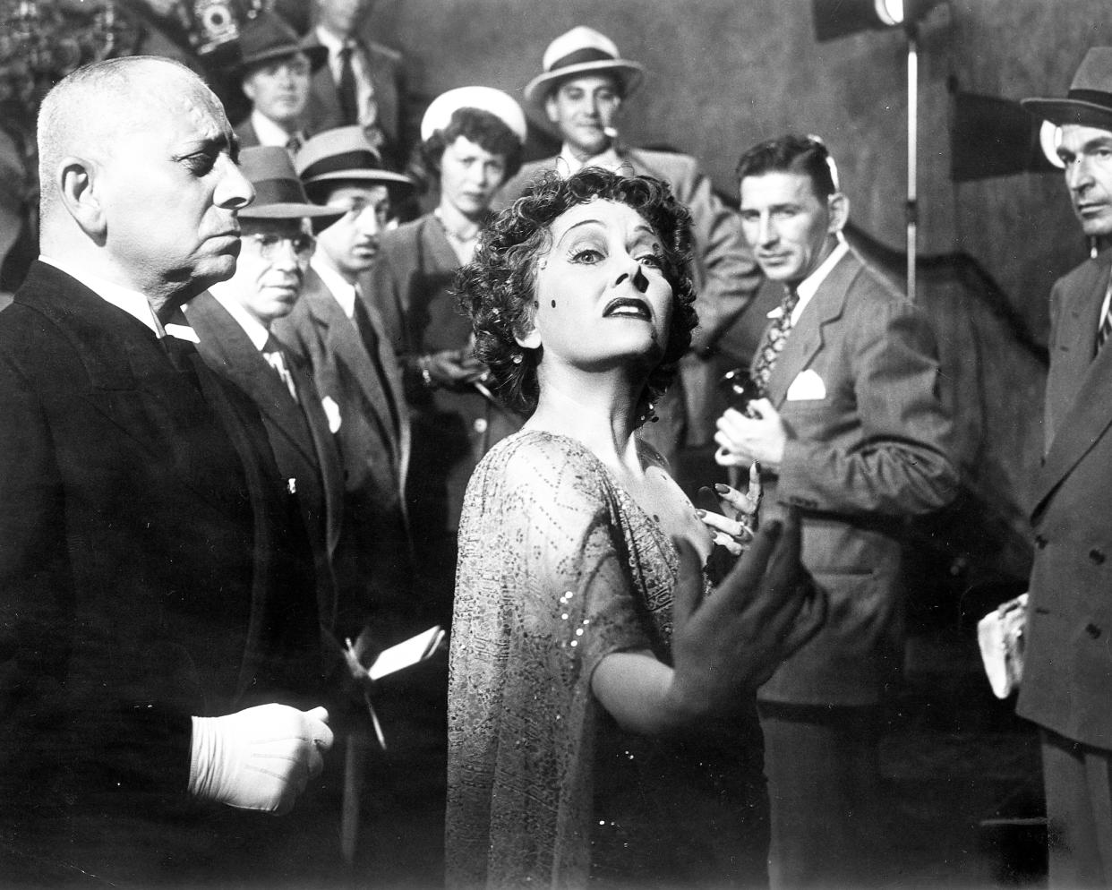 Gloria Swanson as Norma Desmond in the final scene of 'Sunset Boulevard', directed by Billy Wilder, 1950. (Credit: Silver Screen Collection/Getty Images)