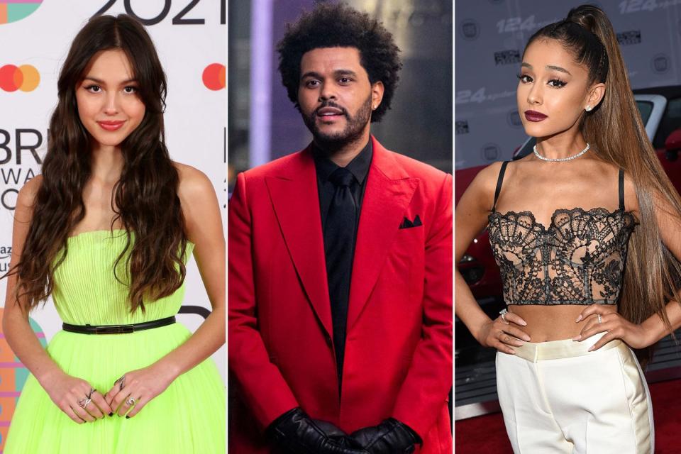 Olivia Rodrigo, the Weeknd, and Ariana Grande