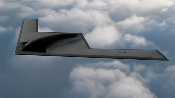 PHOTO: Shown is a B-21 Raider artist rendering graphic. (Courtesy of Northrop Grumman)