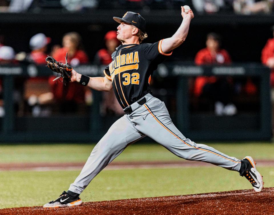 Oklahoma State pitcher Drew Blake grew up watching the Cowboys as a Stillwater native.