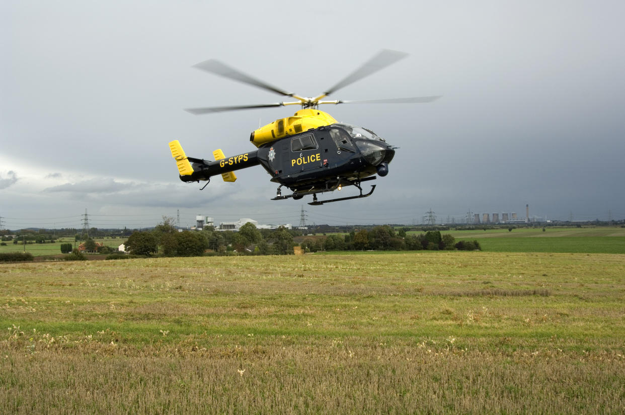 <em>A misconduct hearing heard that a police helicopter crew filmed a couple having sex in their garden when it should have been helping investigate reports of a stolen scooter (Picture: SWNS)</em>