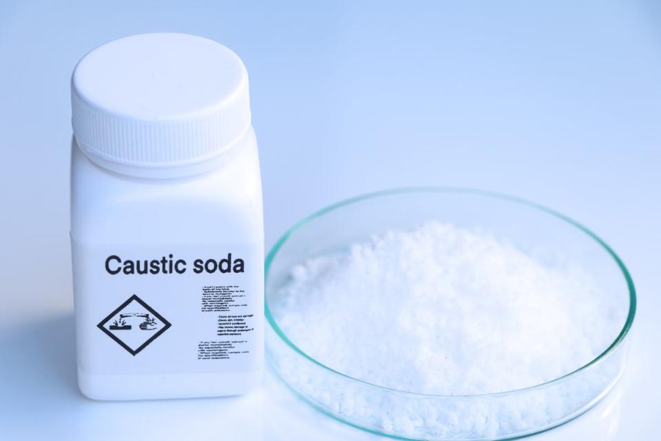 Caustic soda is commonly used as a cleaning agent (Getty Images)