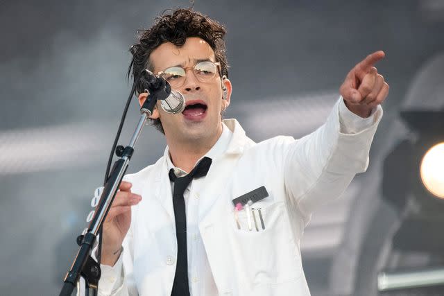 <p>Joseph Okpako/WireImage</p> Matty Healy performs at BBC Radio 1's Big Weekend 2023 at Camperdown Wildlife Centre on May 27, 2023