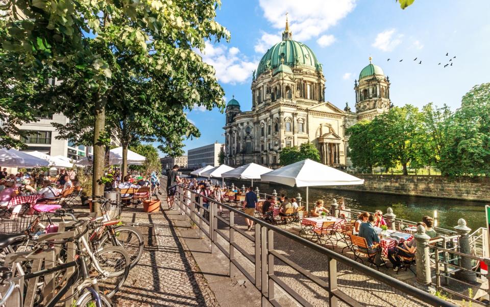 View of Spree River and Berliner Dom, Berlin, Germany