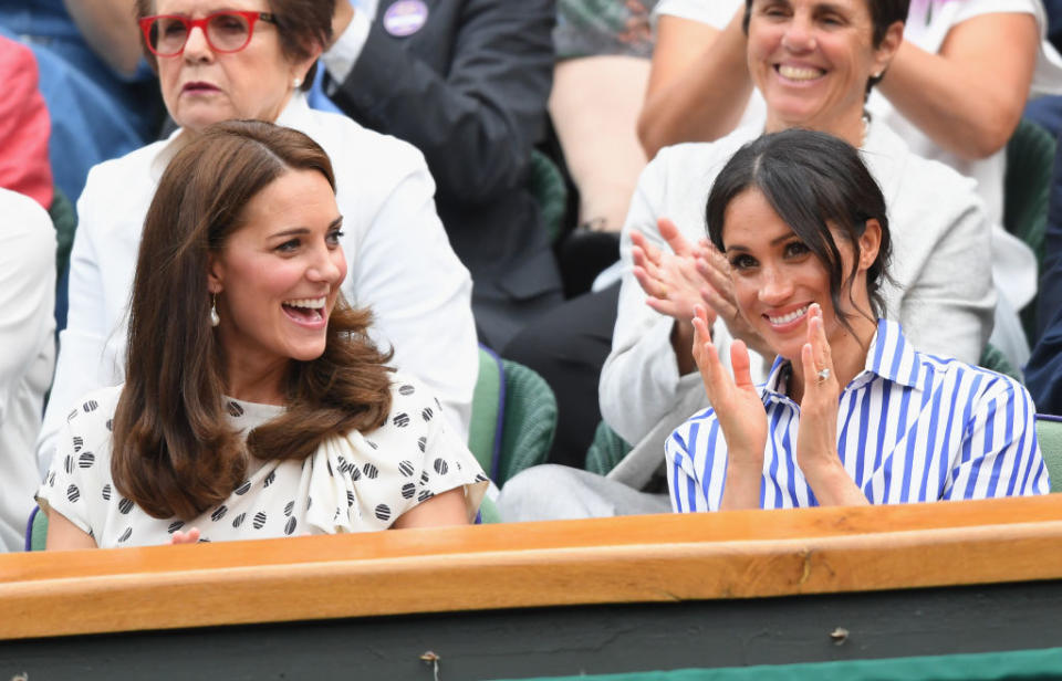 Kate Middleton and Meghan Markle at Wimbledon. Photo: Getty Images