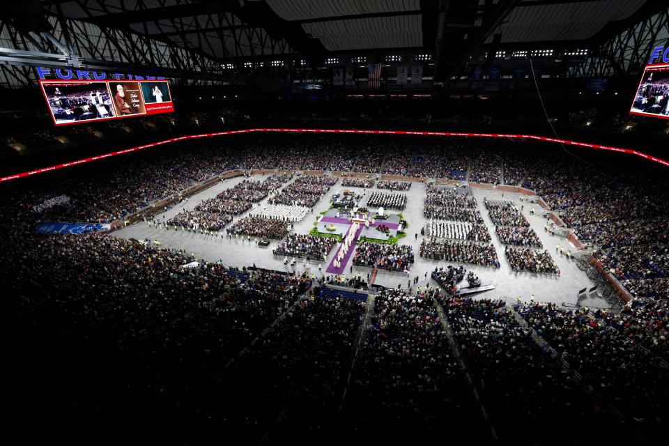 The service for the Beatification of Father Solanus Casey begins at Ford Field in Detroit on Saturday November 17, 2017. Father Solanus Casey is only the second American-born male to be beatified by the Catholic Church as the final step before sainthood.