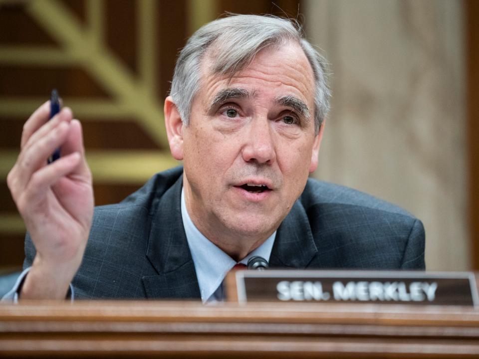 Democratic Sen. Jeff Merkley of Oregon at a hearing on Capitol Hill on May 4, 2022.