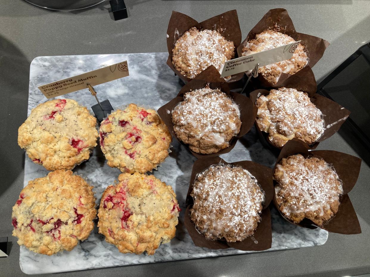 Baked goods on display Nov. 7, 2023, at the Lake Champlain Chocolates cafe on Pine Street in Burlington.