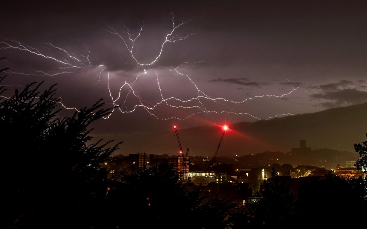 Lightning over Guildford Cathedral