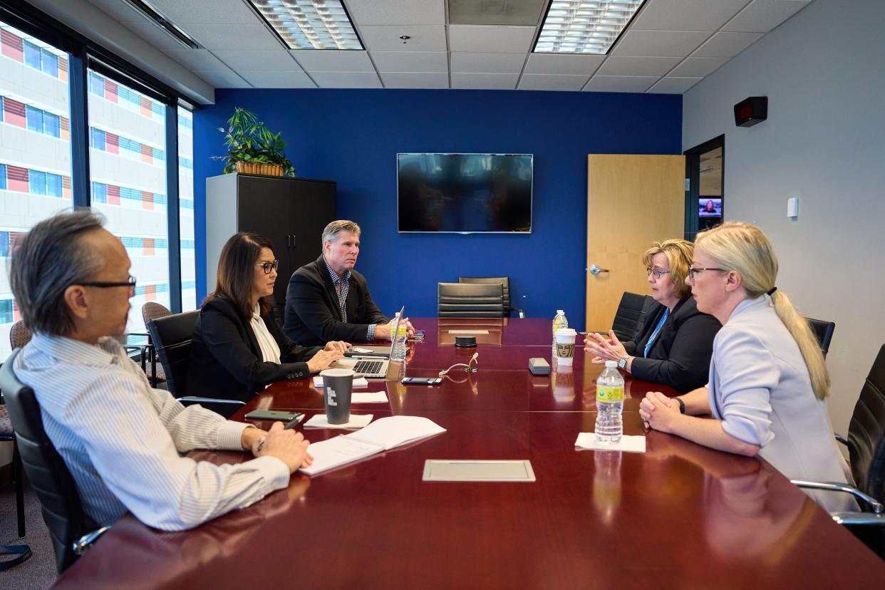 Members of The Arizona Republic meet with the candidates for Maricopa County Attorney in The Arizona Republic board room in Phoenix on Tuesday, Oct. 4, 2022.
