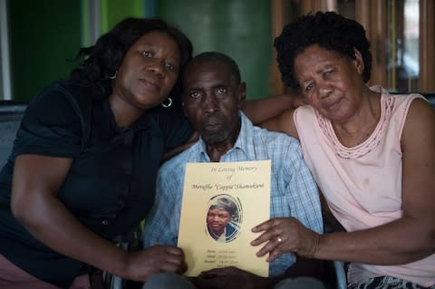 Cappi Shama Kuni (pictured) was killed by an elephant in Kasane in May. Here, his sister Dorcus along with parents Charles and Catherine remember him - Credit: Eddie Mulholland&nbsp;