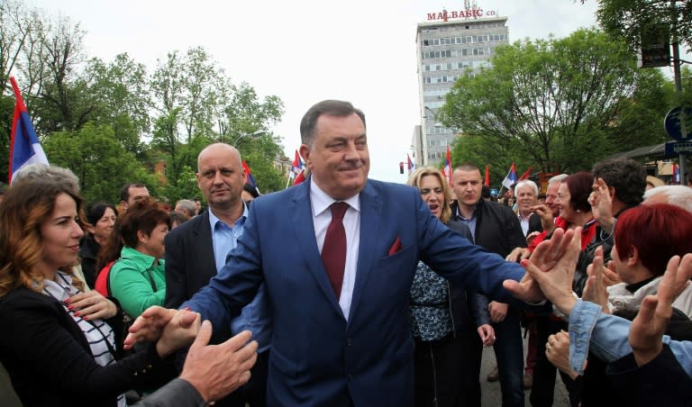 Tensions have been rising for months in Bosnia with Serb political leader Milorad Dodik threatening to secede (AFP/ELVIS BARUKCIC)