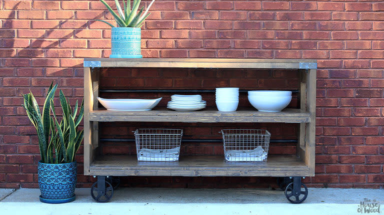 DIY Wood and Steel Console