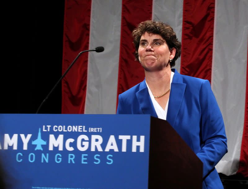 FILE PHOTO: Democratic congressional candidate Amy McGrath thanks all her supports after conceding at her election night party in Richmond