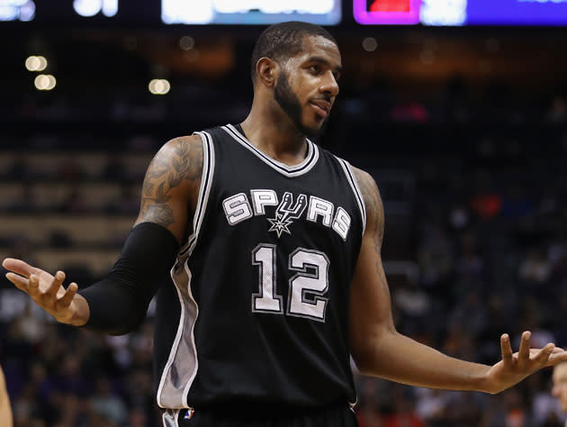 LaMarcus Aldridge asks for confirmation. (Getty Images)