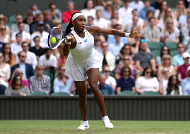 Coco Gauff in action