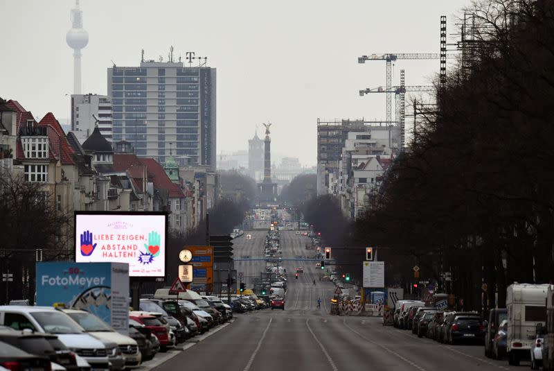 A general view of empty streets in Berlin