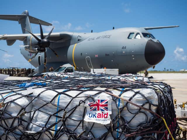 Aid being delivered to the Caribbean islands stricken by Hurricane Irma (Andy Wasley/MoD/Crown Copyright/PA)