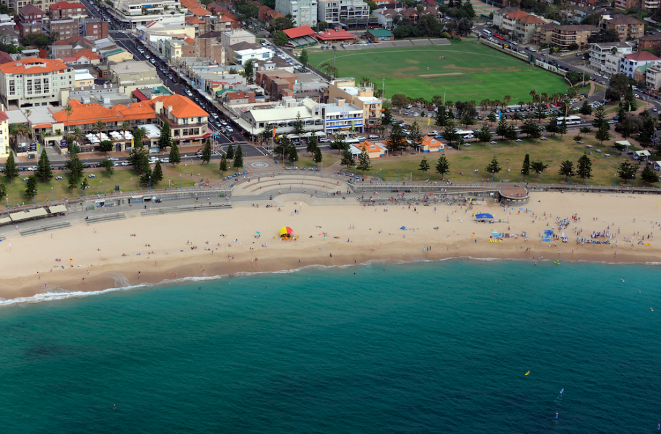 Aerial photo of Coogee Beach, Sydney. Photo: AAP