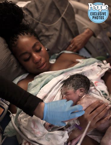 <p>Courtesy of The Jeffersons | Credit: Marrica Evans</p> JaLisa Vaughn-Jefferson after welcoming son Cory II