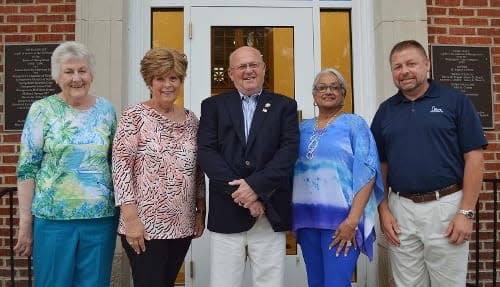 <div class="inline-image__caption"><p>From left to right, Town Council members Sue Barlow, Angela Townsend, Mayor William West, Christina Diaz-Malone, Penuel Barrett.</p></div> <div class="inline-image__credit">Town of Georgetown</div>