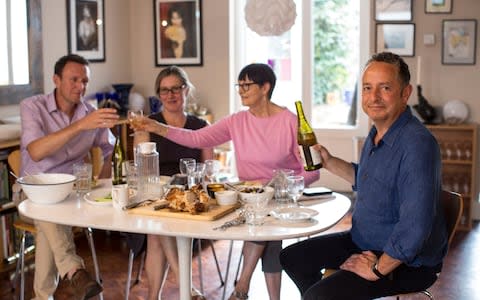 Host with the most: Nick Curtis and his dinner party guests - Credit:  Jeff Gilbert