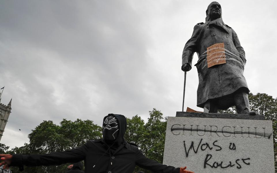 Churchill's statue was defaced