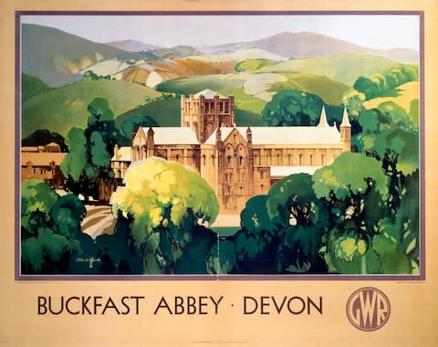 An old GWR poster depicting Buckfast Abbey - Credit: GETTY