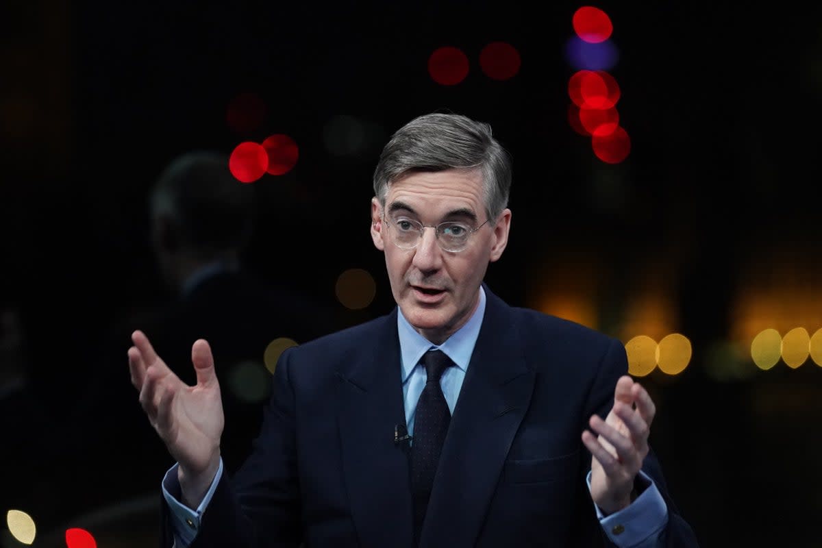Jacob Rees-Mogg in the studio at GB News during his new show  State of The Nation  (PA Wire)