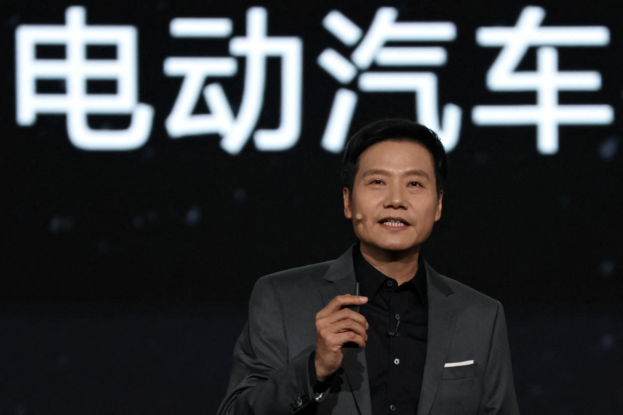 Xiaomi founder and CEO Lei Jun speaks at an event on the company's first electric vehicle (EV) SU7, in Beijing, China December 28, 2023. REUTERS/Florence Lo