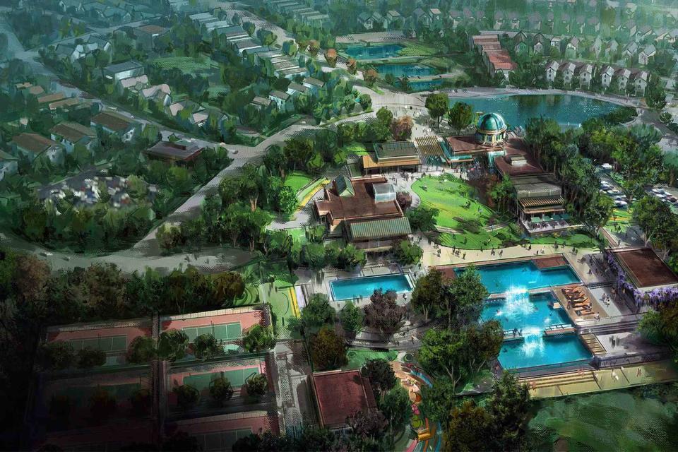 <p>Â© Disney</p> Aerial rendering of Asteria, a new Storyliving by Disney community recently announced in North Carolina. 