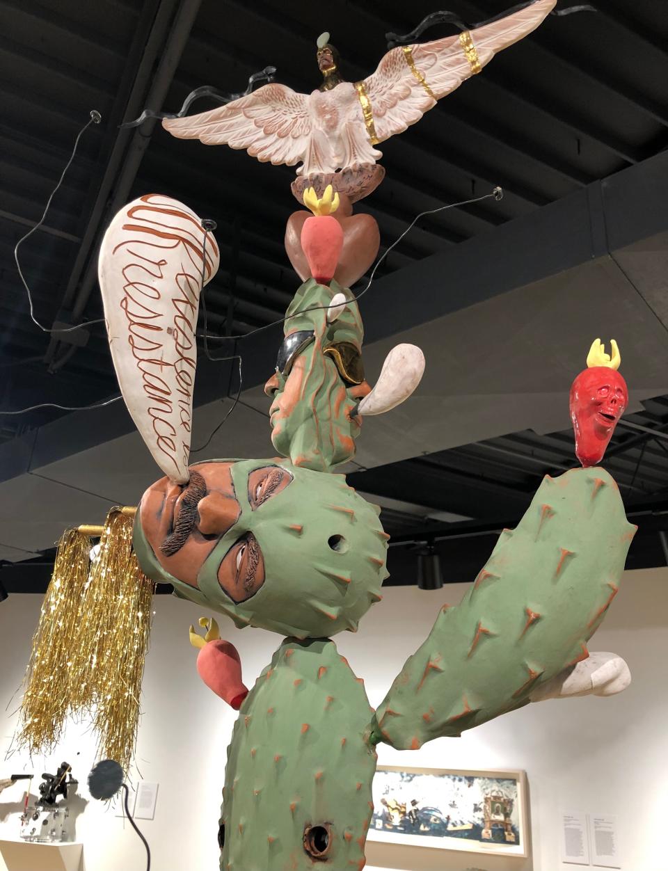 Salvador Jiménez-Flores' ceramic sculpture, "Nopales Hibridos: An Imaginary World of a Rascuache-Futurism," is in the "LatinXAmerican" exhibit at the Lubeznik Center for the Arts in Michigan City.