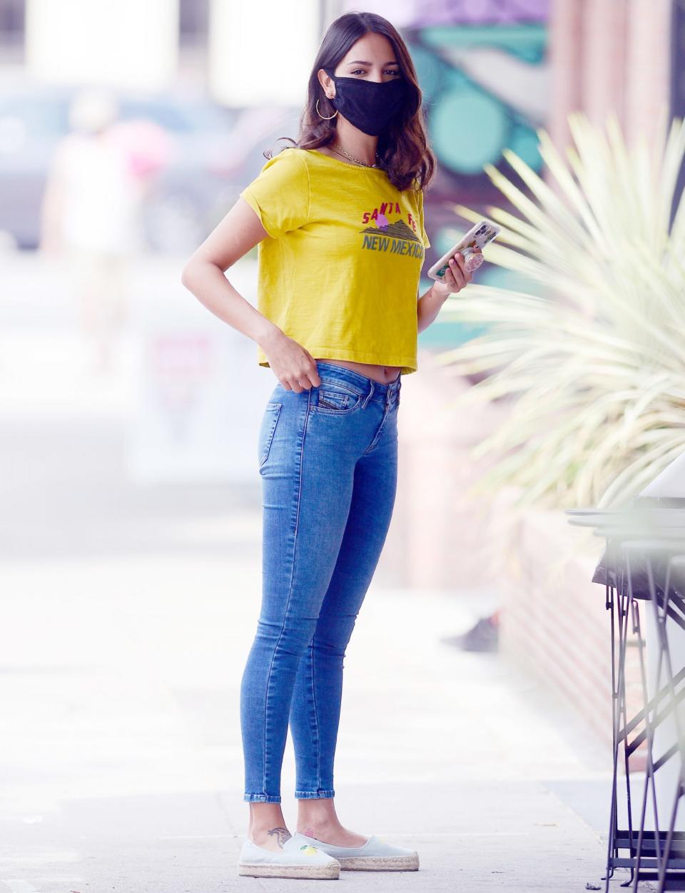 <p><i>Fast & Furious </i>actress Eiza Gonzalez picks up an iced coffee in L.A. on Monday. </p>