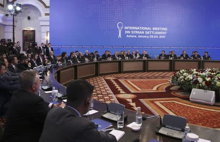 Participants of Syria peace talks attend a meeting in Astana, Kazakhstan January 23, 2017. REUTERS/Mukhtar Kholdorbekov