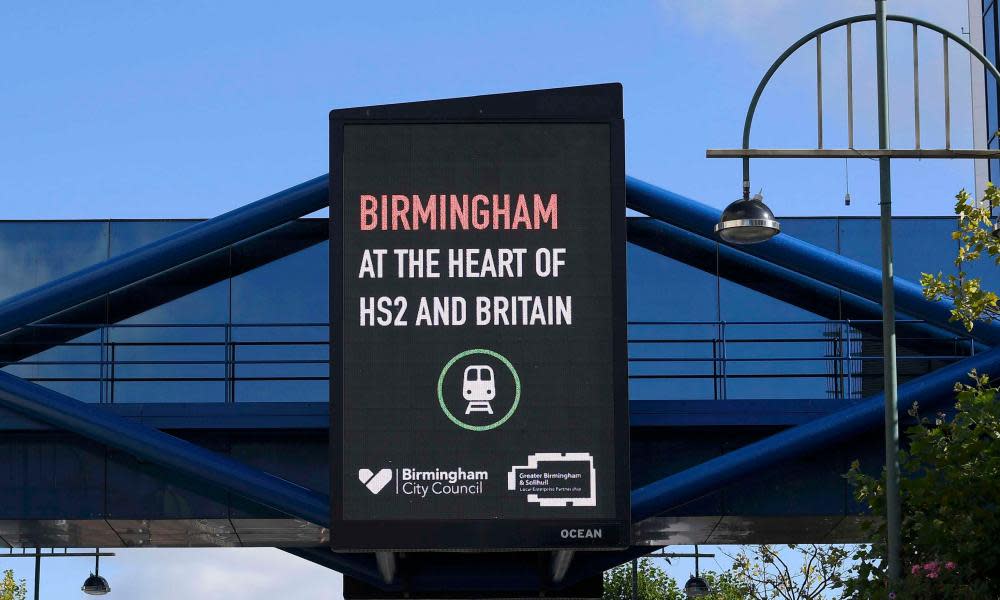 Billboard in Birmingham promoting the HS2 transport link.