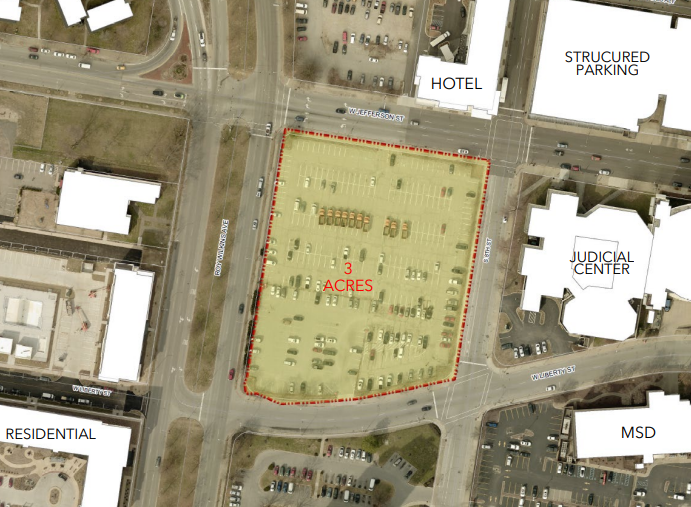 The city-owned 3-acre lot between Eighth and Ninth streets and Jefferson and Liberty streets is set to be redeveloped. Louisville Metro Government selected Dallas-based Lincoln Property Company to explore reimagining of the space.