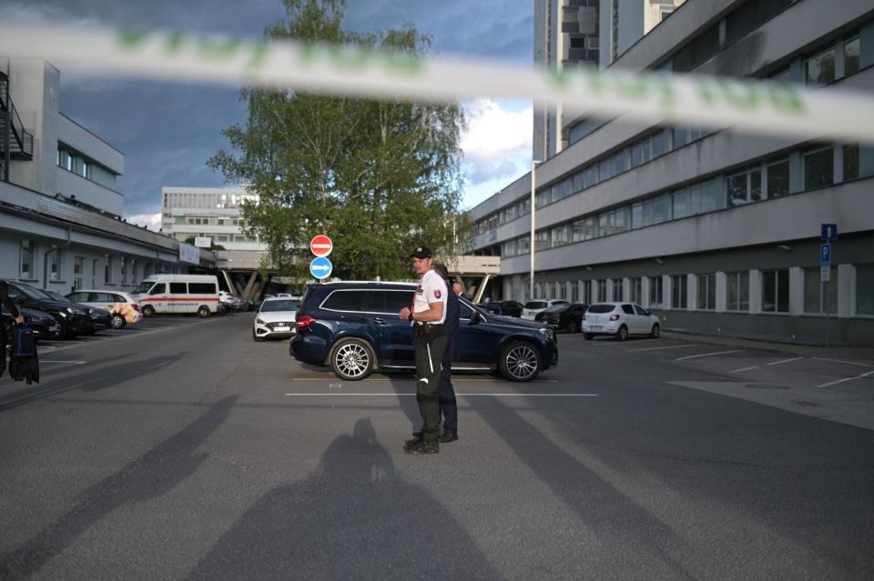 Prime Minister Robert Fico is undergoing an operation with police guarding the hospital (Anadolu via Getty Images)