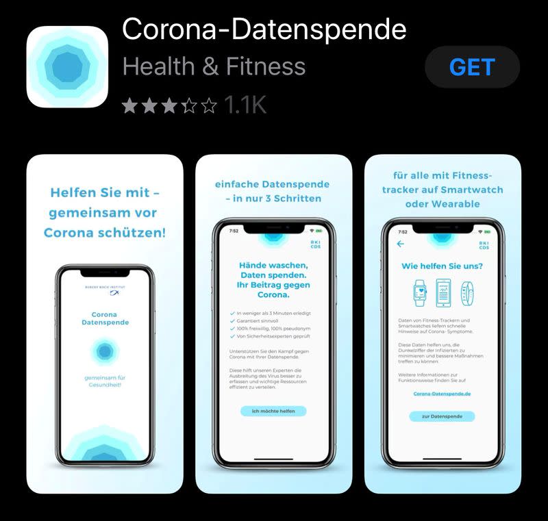 FILE PHOTO: A screenshot shows an app launched to help monitor the spread the coronavirus disease (COVID-19)