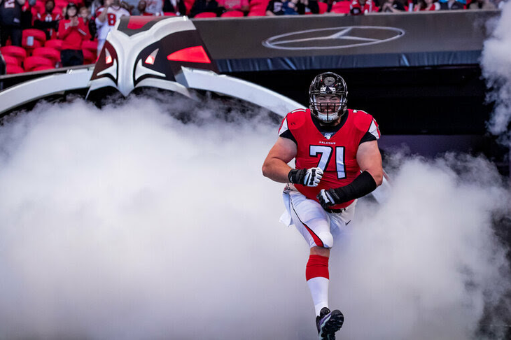 Wes Schweitzer while playing for the Atlanta Falcons.