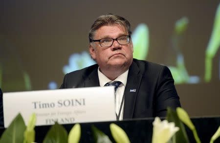 Finnish Foreign Minister Timo Soini attends the opening of the 24th Annual Session of the OSCE Parliamentary Assembly in Helsinki, Finland July 6, 2015. REUTERS/Antti Aimo-Koivisto/Lehtikuva