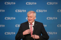 Bavarian Prime Minister and head of the Christian Social Union (CSU) Horst Seehofer arrives for a news conference at the CSU headquarters after a board meeting in Munich, Germany, November 23, 2017. REUTERS/Michael Dalder