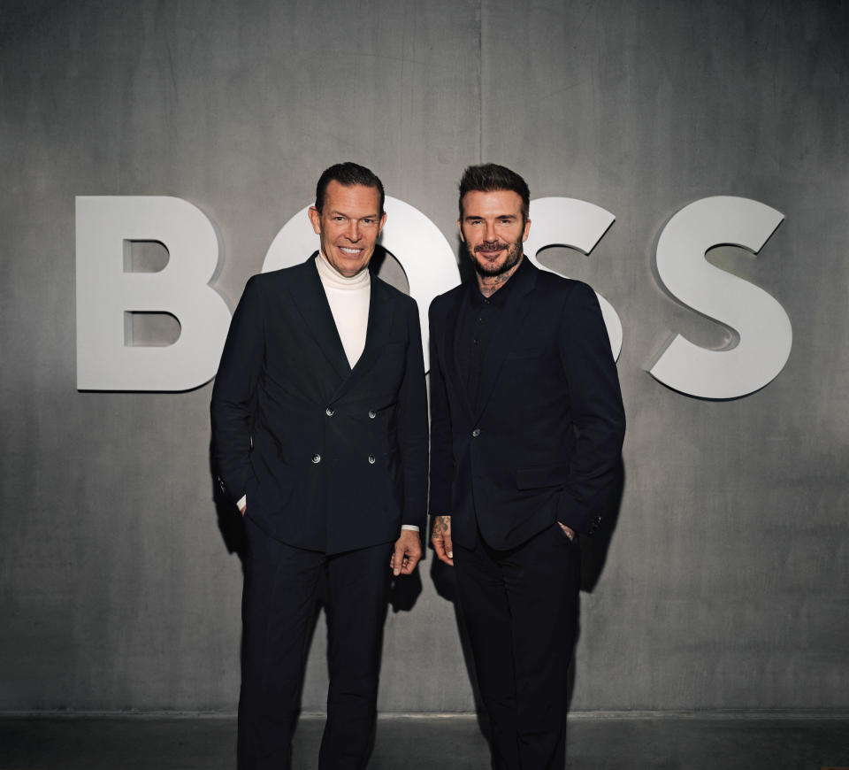 Daniel Grieder of Hugo Boss and David Beckham are partnering on a new clothing collection.