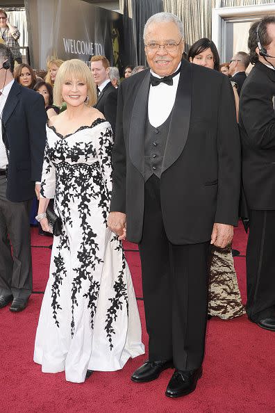 2012: Actor James Earl Jones and Cecilia Hart arrive at the 84th annual Academy Awards held at the Hollywood & Highland Center on February 26, 2012, in Hollywood, California.